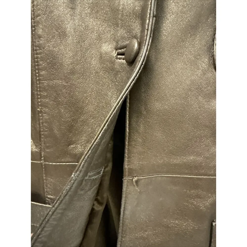 Vakko Jacket Size Large Leather Women's Brown Blazer Style Jacket - Picture 5 of 7